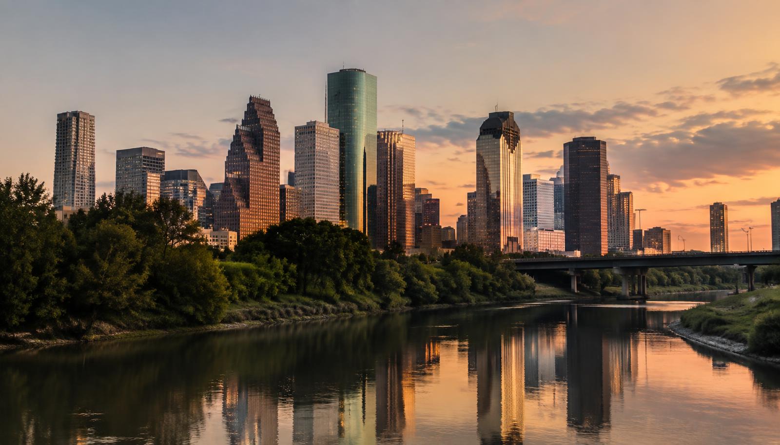 Houston skyline at dusk